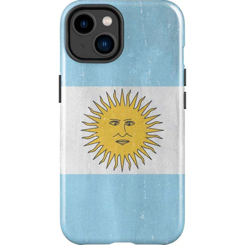 Argentina Flag Distressed iPhone 15 Plus Impact Case